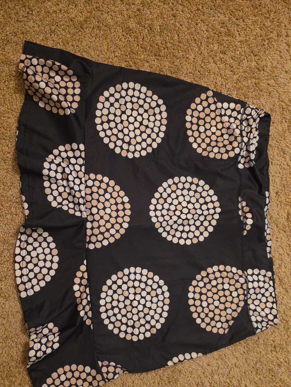 Black Polka Dot Mini Skirt - Neutral Dot Print